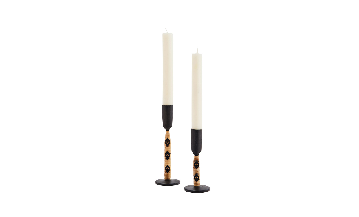 MSD-22S-0304 Bild på LJUSSTAKE Bambu 2-pack Natur/Svart från Madam Stoltz