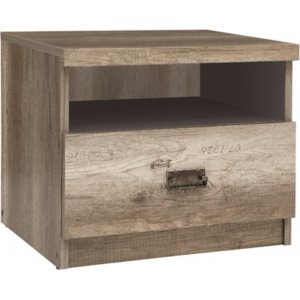 Malcolm sängbord - Ek/grå - Sängbord -Sovrumsmöbler - Sängbord