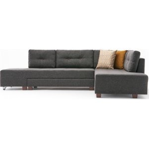 Manama hörnbäddsoffa höger - Antracit - Hörnsoffor