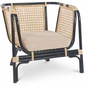 Marbella fåtölj - Rotting/svart + Skyddande sprayvax - Korgstolar & fåtöljer i rotting