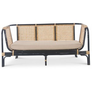 Marbella soffa - Rotting/svart + Möbelpolish - Rottingsoffor