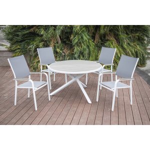 Matgrupp Ebbarp med 4 stolar - Ø120 - Utematgrupper