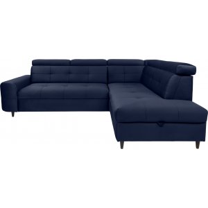Matras hörnbäddsoffa med öppet avslut höger - Blå - Hörnsoffor