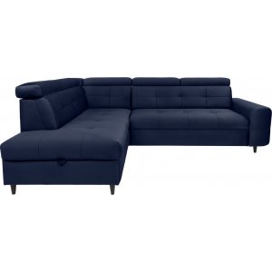 Matras hörnbäddsoffa med öppet avslut vänster - Blå - Hörnsoffor