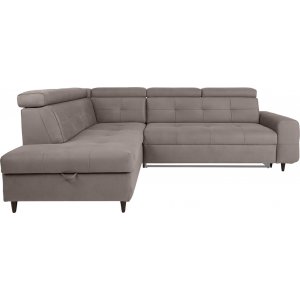 Matras hörnbäddsoffa med öppet avslut vänster - Grå - Hörnsoffor