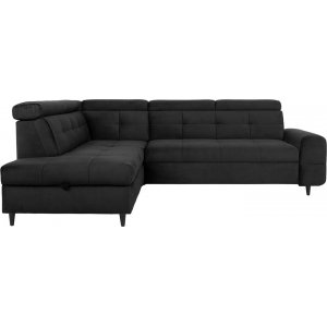 Matras hörnbäddsoffa med öppet avslut vänster - Svart - Hörnsoffor