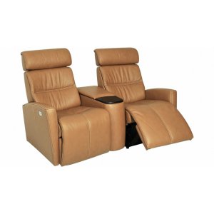 Milan elektrisk 2-sits reclinersoffa - Cognac - Biosoffor & Reclinersoffor