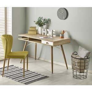 Miriam skrivbord med låda - Ljus ek / Vit - Skrivbord