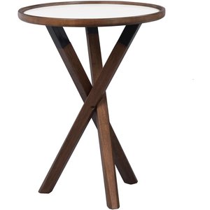 Morris lampbord - Vit/valnöt - Sidobord & lampbord