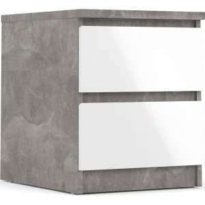 Naia sängbord 2 - Betong/vit - Sängbord -Sovrumsmöbler - Sängbord
