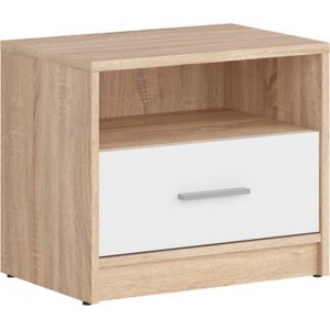 Nepo Plus sängbord - Ljus ek/vit - Sängbord -Sovrumsmöbler - Sängbord