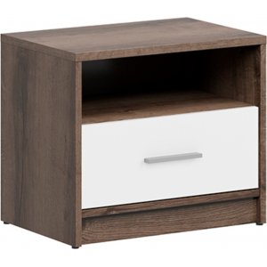 Nepo Plus sängbord - Mörk ek/vit - Sängbord -Sovrumsmöbler - Sängbord