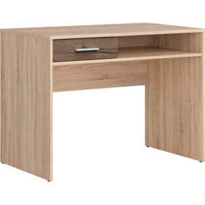 Nepo Plus skrivbord 100 x 59 cm - Ljus ek/mörk ek - Skrivbord med hyllor | lådor