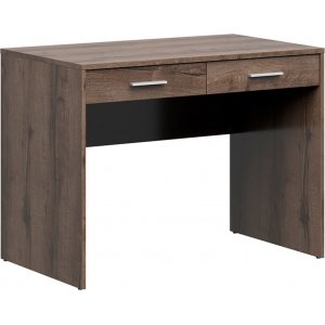 Nepo Plus skrivbord med 2 lådor 100 x 59 cm - Mörk ek - Skrivbord med hyllor | lådor
