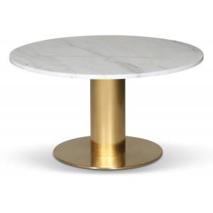 Next 85 runt soffbord - Borstad mässing / Marmorsten ljus - Soffbord i marmor