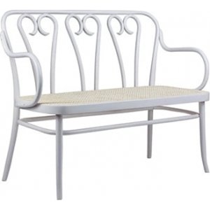 No 16 sittbänk med rottingsits - Naturlig bok - Sittbänkar