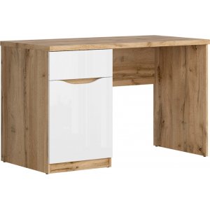 Nuis skrivbord 120 x 60 cm - Ek/vit - Skrivbord med hyllor | lådor