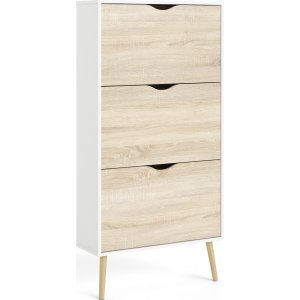 Oslo skoskåp - Vit/ek - Skoskåp -Skoskåp - Hallmöbler