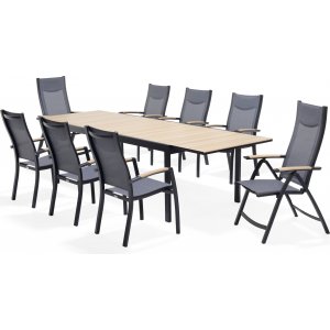 Panama matgrupp 10 - Svart/teak - Utematgrupper