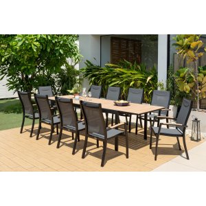 Panama matgrupp 11 - Svart/teak - Utematgrupper