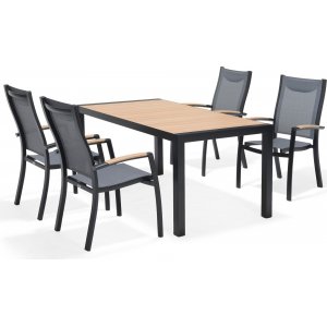 Panama matgrupp 2 - Svart/teak - Utematgrupper