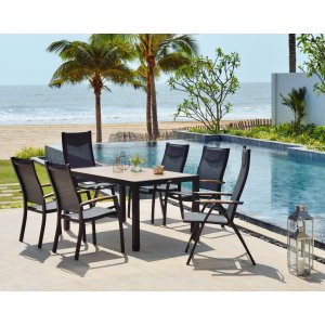 Panama matgrupp 4 - Svart/teak - Utematgrupper