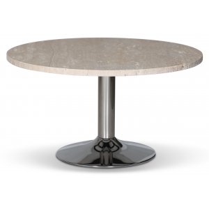 Paus runt soffbord - Krom / Kalksten Travertin - Soffbord i marmor