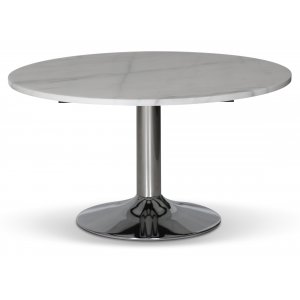 Paus runt soffbord - Krom / Ljus marmor - Soffbord i marmor