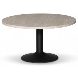 Paus runt soffbord - Svart / Kalksten Travertin - Soffbord i marmor