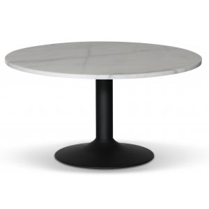 Paus runt soffbord - Svart / Ljus marmor - Soffbord i marmor