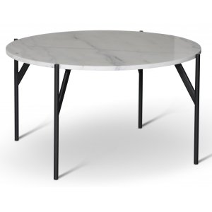 Paus runt soffbord - Svart air / Ljus marmor - Soffbord i marmor
