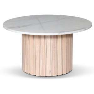 Paus runt soffbord - Whitewash / Ljus Marmor - Soffbord i marmor