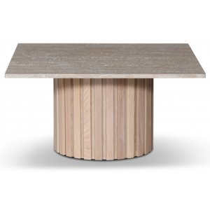 Paus soffbord - Whitewash / Ljus Travertin 90x90 cm - Soffbord i marmor