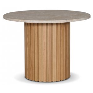 PiPi runt matbord Ø105 cm - Oljad ek / Travertin sten - Ovala & Runda bord
