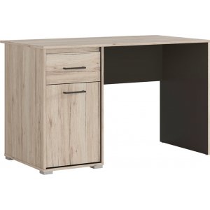 Ronse skrivbord 120 x 63 cm - Ek/grå - Skrivbord med hyllor | lådor