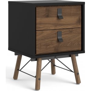 Ry sängbord - Svart/valnöt - Sängbord -Sovrumsmöbler - Sängbord