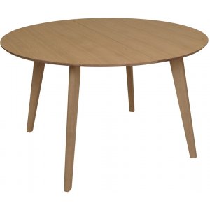 Sagene matbord 130-230 x 130 cm - Vitpigmenterad ekfaner - Ovala & Runda bord