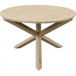 Saltö runt matbord i grå teak - 120 cm diameter + Möbelpolish - Utematbord