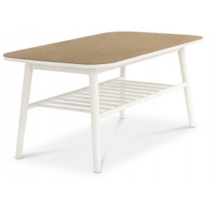 Saltö soffbord med hylla 110 x 60 cm - Kork/Vit - Soffbord i trä