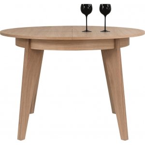 Senales matbord 115-155 x 115 cm - Blekt ek - Ovala & Runda bord