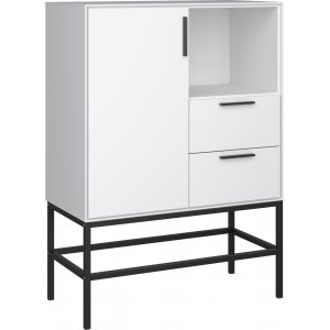 Slimline förvaringsmöbel 80 x 42 x 111 cm - Vit/svart - Skåp -Skåp - Hyllor & Förvaring