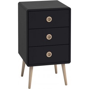 Softline sängbord 3 - Svart - Sängbord -Sovrumsmöbler - Sängbord