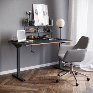 Wedge höj och sänkbart skrivbord 120x80 cm - Svart HPL -Restaurangmöbler & hotellmöbler - Övriga restaurangmöbler