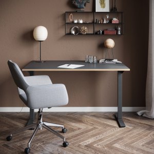 Wedge höj och sänkbart skrivbord Elektriskt 120x80 cm - Svart HPL -Restaurangmöbler & hotellmöbler - Övriga restaurangmöbler