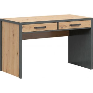 Weston skrivbord 120 x 60 cm - Ek/grå - Skrivbord med hyllor | lådor