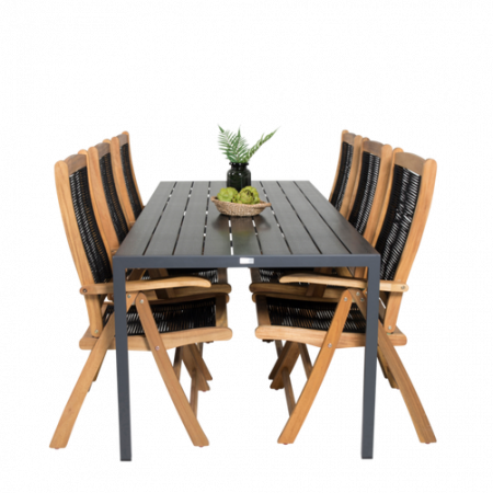 Bild på Matbord Bliss och 6st Pluto mat stol - Venture Home