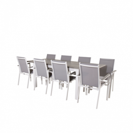 Bild på Matgrupp Athena inkl 8st stapelbar Pascal matstol - Venture Home