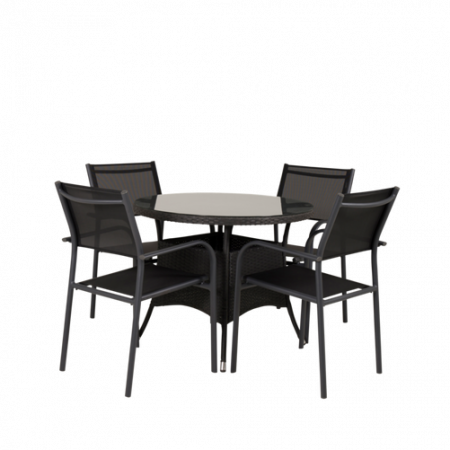 Bild på Matgrupp Vass inkl 4st stapelbar Samos matstol - Venture Home