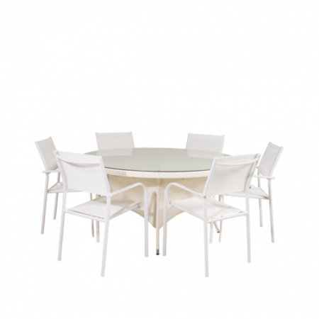 Bild på Matgrupp Vass inkl 6st stapelbar Samos matstol - Venture Home