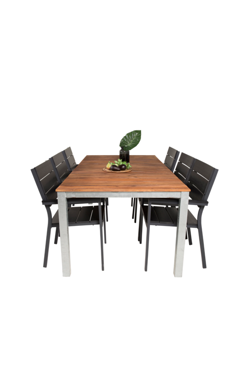 hom_1602199-01_Fs Bild på Matgrupp Zeus inkl 6st stapelbar Louis matstol - Venture Home